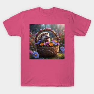 Baby Hedgehog in a Flower Basket T-Shirt